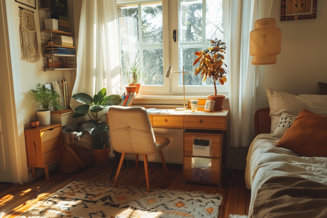 Aménagement d'un coin bureau fonctionnel dans un petit appartement à Calais